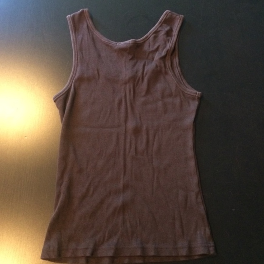 Old Navy Brown Ribbed Racerback Tank Excellent Condition Size L - Picture 3 of 3